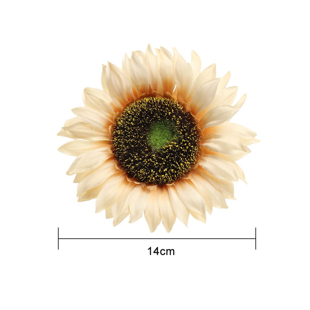 Cabeza de flores artificiales, girasol grande de seda hecho a mano para decoración de cajas de boda, guirnalda DIY, flores de floristería decorativa
