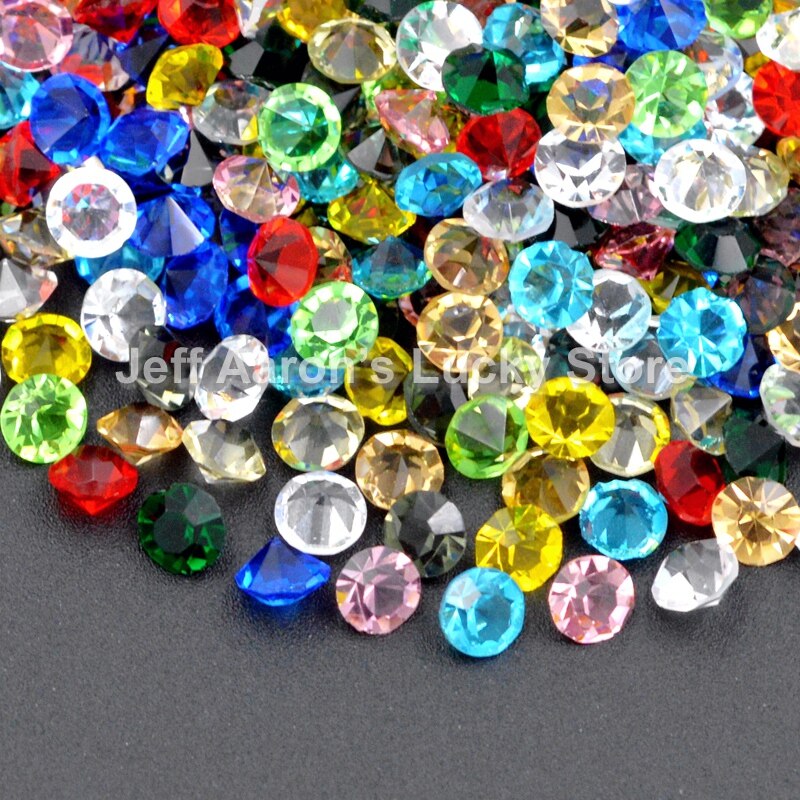 1500 STKS gemengde kleur glitter nail art decoraties steentjes crystal wiel sieraden nagels accessoires sharp bodem