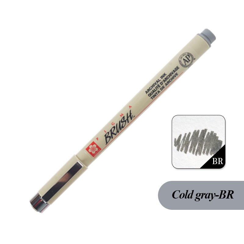 SAKURA Waterproof Thread Hooking Needle Pen Creation Color Drawing Pen Special for Drawing Art Animation Set Cold Gray: ColdgrayBR