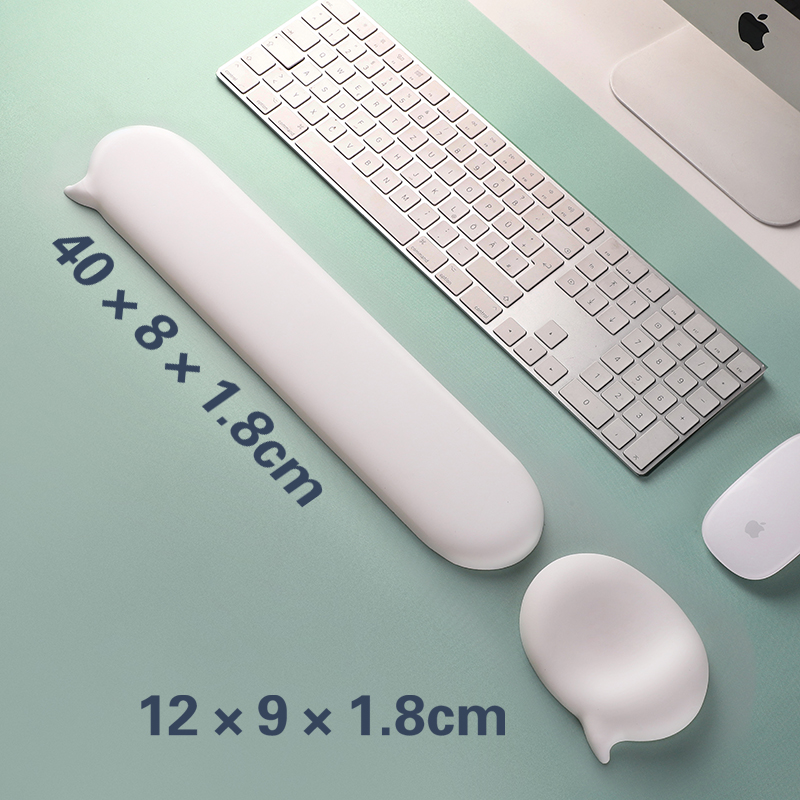 Mousepad Silicone Wrist Rest Support For Mouse Pad Computer Laptop Arm Rest For Desk Ergonomic keyboard pad mouse mat: WHITE