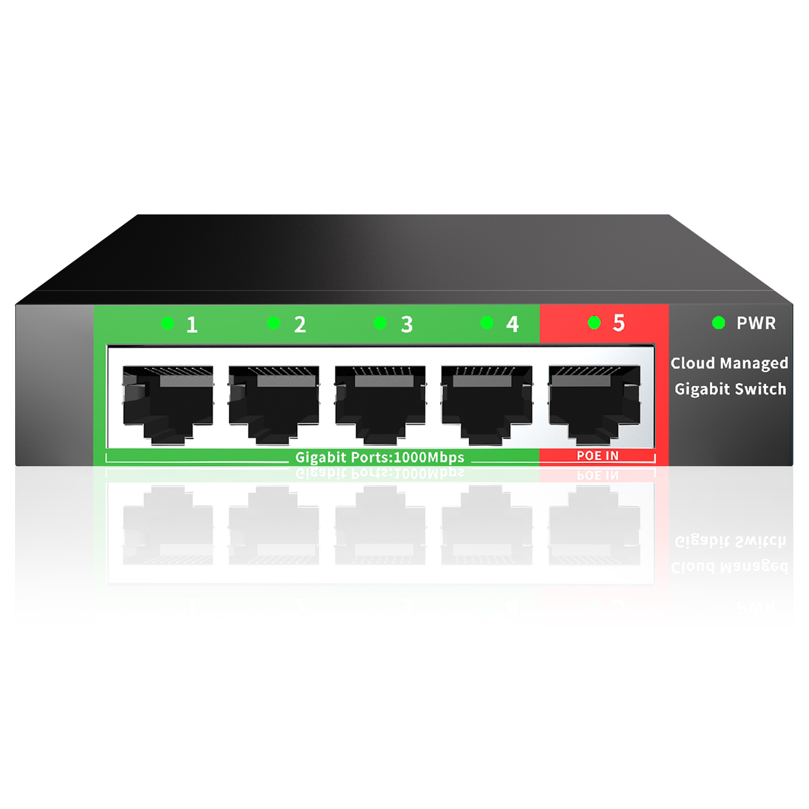 Switch Gigabit Ethernet gestito in cloud Switch di rete a 8 porte Extender di rete POE 48V Desktop 100/1000Mbps SFP APP Switch gestito: Black