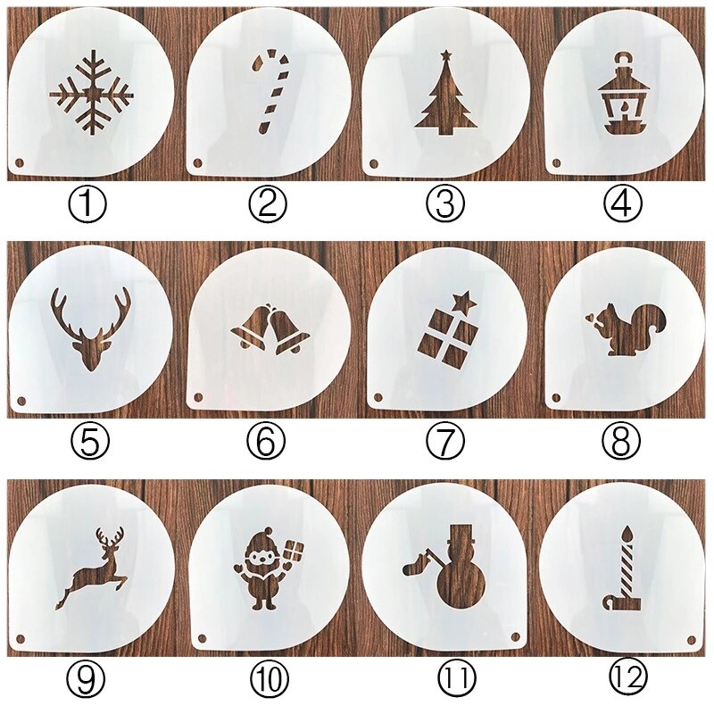 Pochoirs d'art 9 Styles pour café, Cappuccino, Barista, modèles de gâteaux, plumeau, accessoires pour café Gusto Nespresso Dolce: H