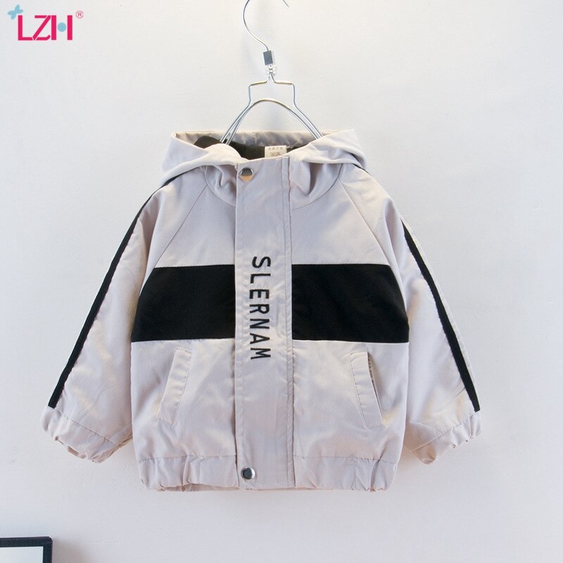 LZH Jungen Kleidung Jacke Neue freundlicher Farbe Passenden Buchstaben verlieren Mäntel Für Jungen Hübsche Oberbekleidung Mit Kapuze Jacke