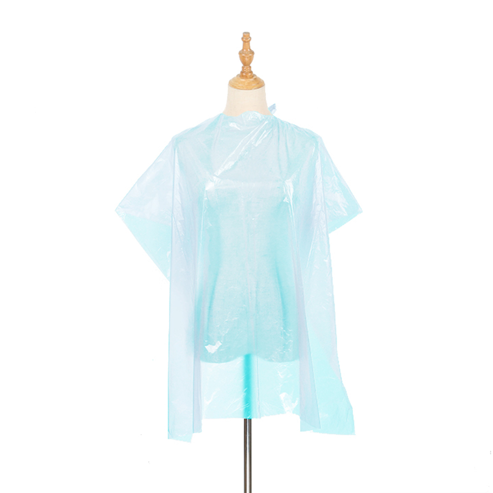50PCS Disposable Waterproof Hair Salon Capes Haircut Apron Salon Shampoo Cape Salon Gown for Barbershop, Blue
