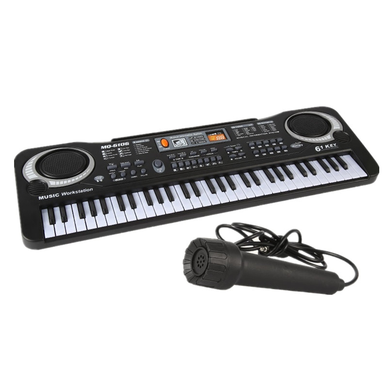 61KEY Digital Music Electronic Musical Instrument with Microphone Musical Keyboard Beginner Electronic Organ