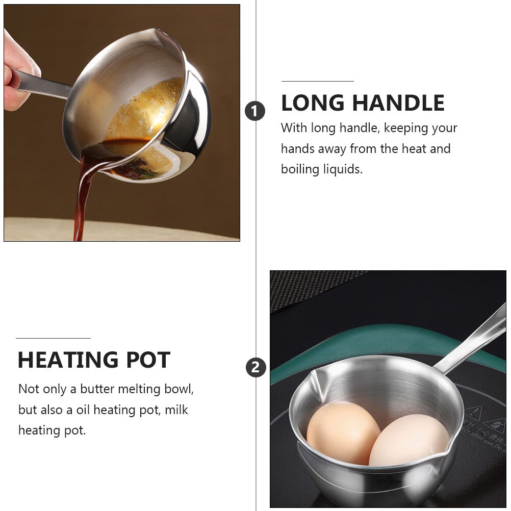 Cheese Melting Pot Stainless Steel Pot Kitchen Heating Bowl Chocolate Baking Melting Pot