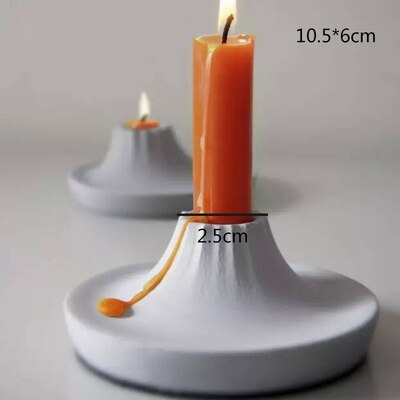 Fyrkantig rund betongljusstake silikonform hem bröllopsdekoration cement planter ljusstake formar: Orange