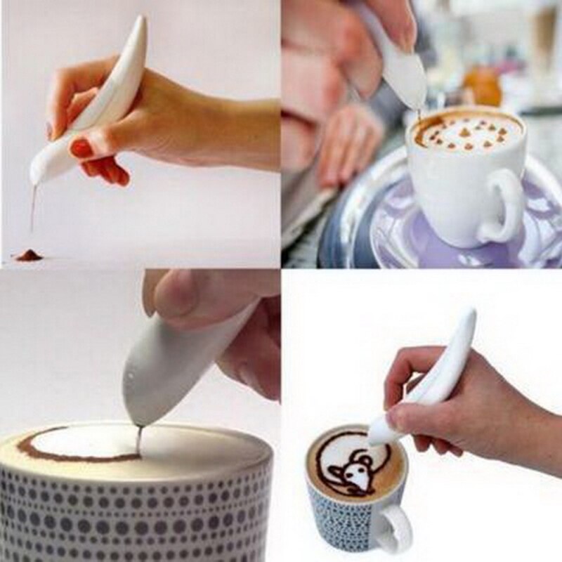 Koffie Art Pen Elektrische Latte Pen Spice Pen Koffie Carving Pen voor Cake Decorating Elektrische Koffie Pen