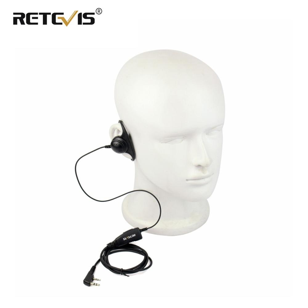 Forma D suave auricular de gancho 2Pin PTT Mic auricular para Kenwood para Baofeng UV-5R 888S Retevis H777 RT5 RT5R para TYT para Puxing