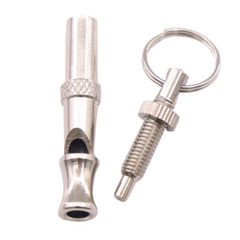 Silbato para perros para dejar de ladrar, flauta ultrasónica con Control de ladridos para adiestramiento de perros, silbato con llavero, suministros para perros y mascotas 1 unidad