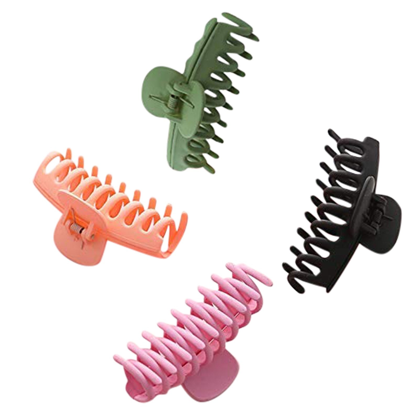 4 Stuks Klauw Clip Voor Vrouwen Stoere Zwarte Plastic Haar Klauw Grote Size Haar Klemmen Klauw Clip Krab voor Haar Accessoires Roze