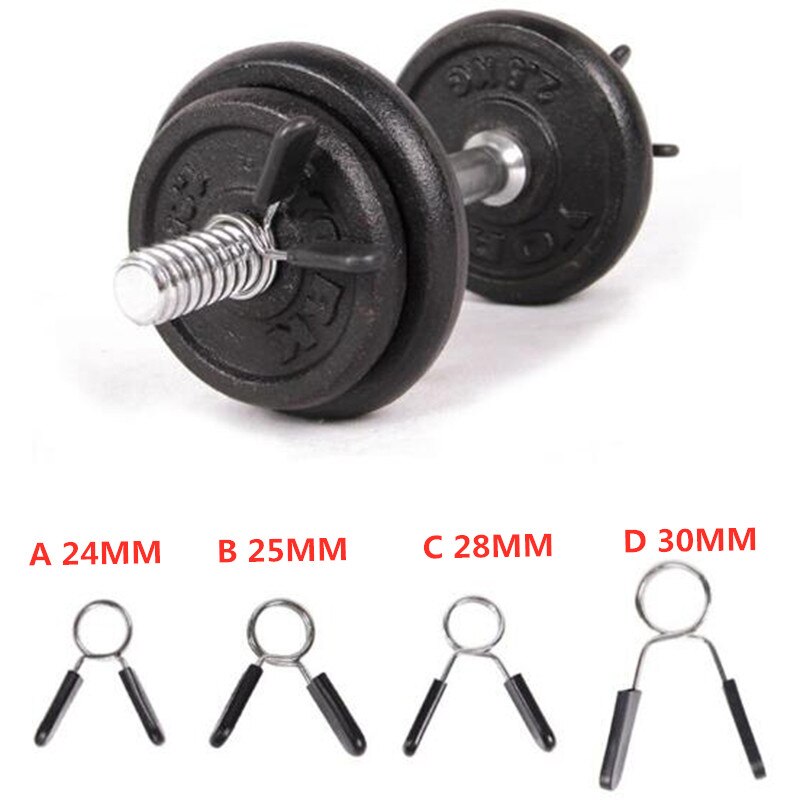 1 Piece 24/25/28/30 Mm Barbell Clamp Spring Collar Clips Gym Weight Dumbbell Lock Standard Lifting Kit Barbell Lock: black
