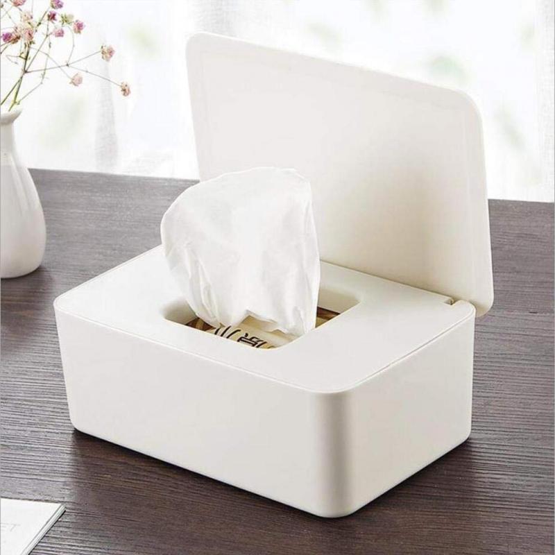 Plastic Tissue Box white seal Organizer Storage box toilet Kitchen home office decoration rectangular Tissue Shelf