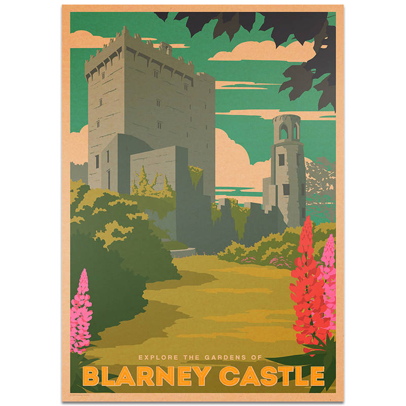 Irland Sommer Stadt Reise Poster Zauberstab Aufkleber Jahrgang Kraft Papier Kneipe Bar Hotel Dekor Hand Gemalte Landschaft Bild 42x30cm: TCITY74