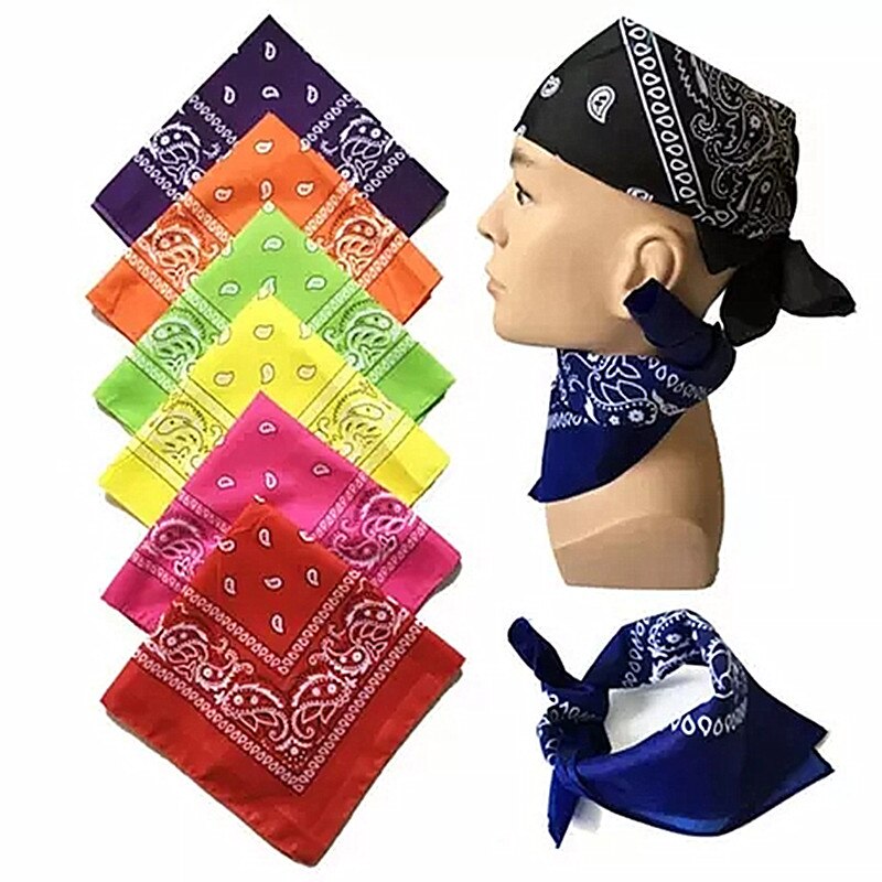 Women Cotton Bandana Scarf Square Female Bandanas 55cm*55cm Headwear Rock Girls Head Scarf Headbands Hair Accessories