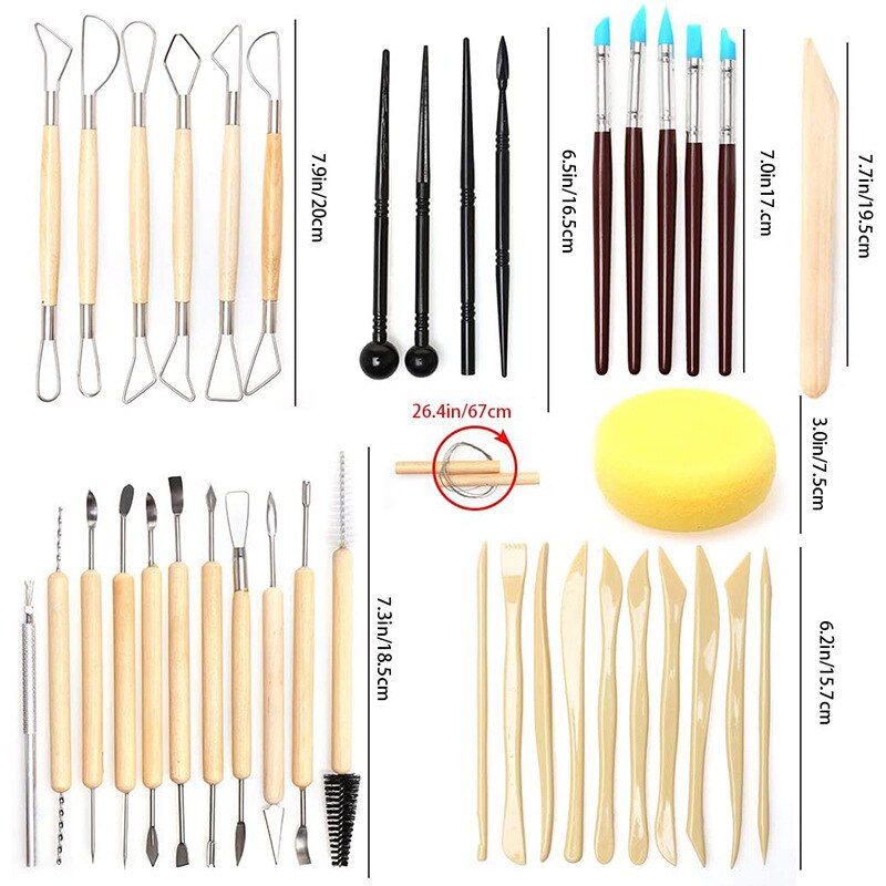 Clay Tools Set Sculpting Kit Sculpt Smoothing Wax Carving Pottery Ceramic Tools Polymer Shapers Modeling Carved Tool Sculpture
