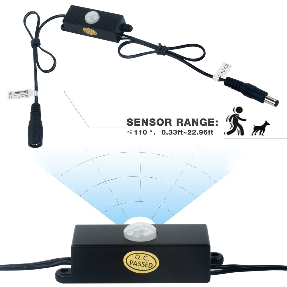 DC 6~24V 4A PIR Motion Sensor Connector Long Distance Time Widely used on motion-activated lighting, LED strips and others