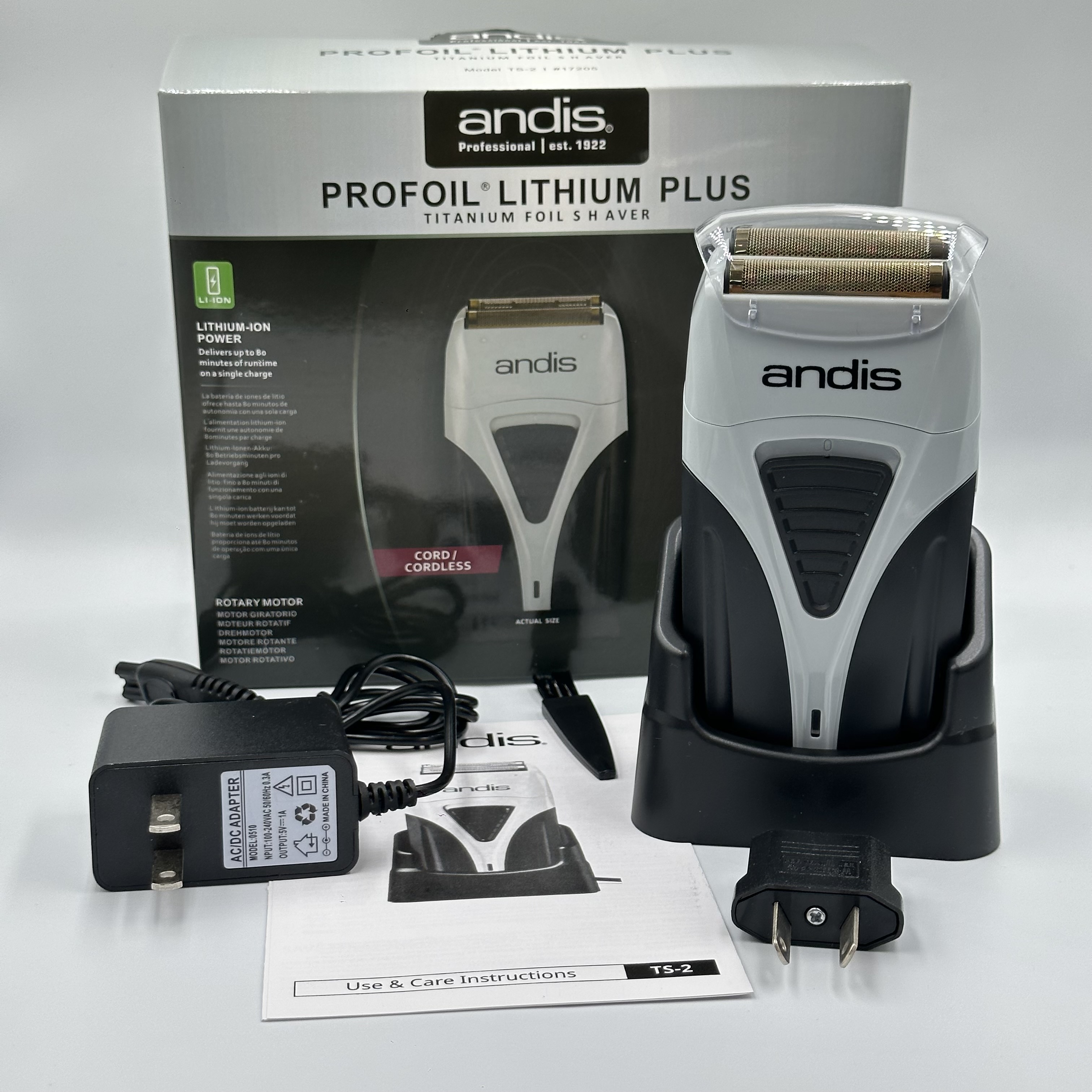 Andy profoil lítio plus 17205 barbeiro limpeza de cabelo barbeador elétrico para homens navalha 17225 máquina de cortar cabelo careca suprimentos: Verde