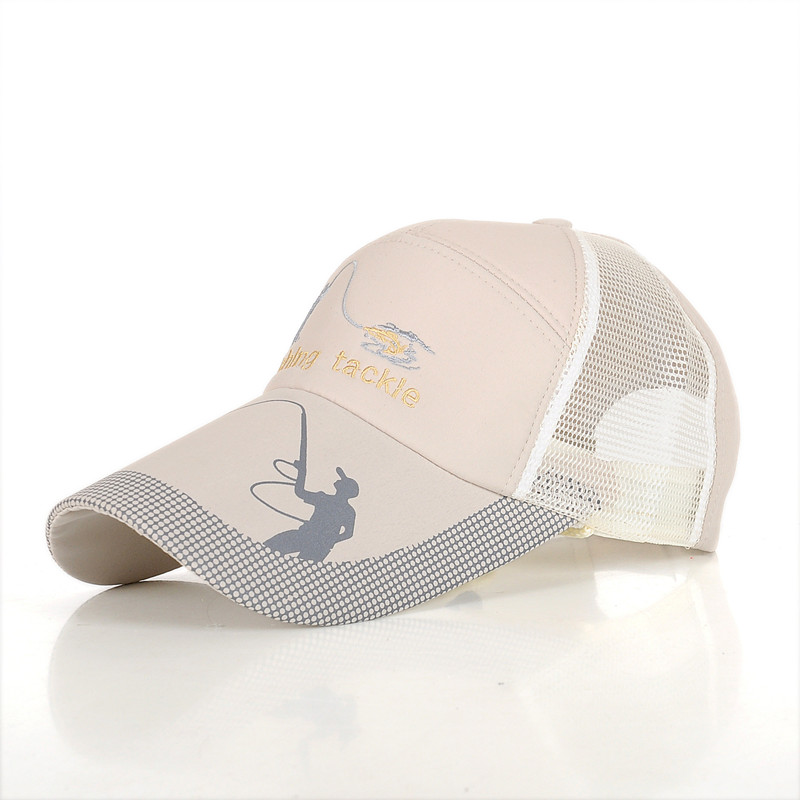 Brand simms outdoor sport men fishing cap letter fishing caps baseball cap bucket hat sunshade hat free size: Beige