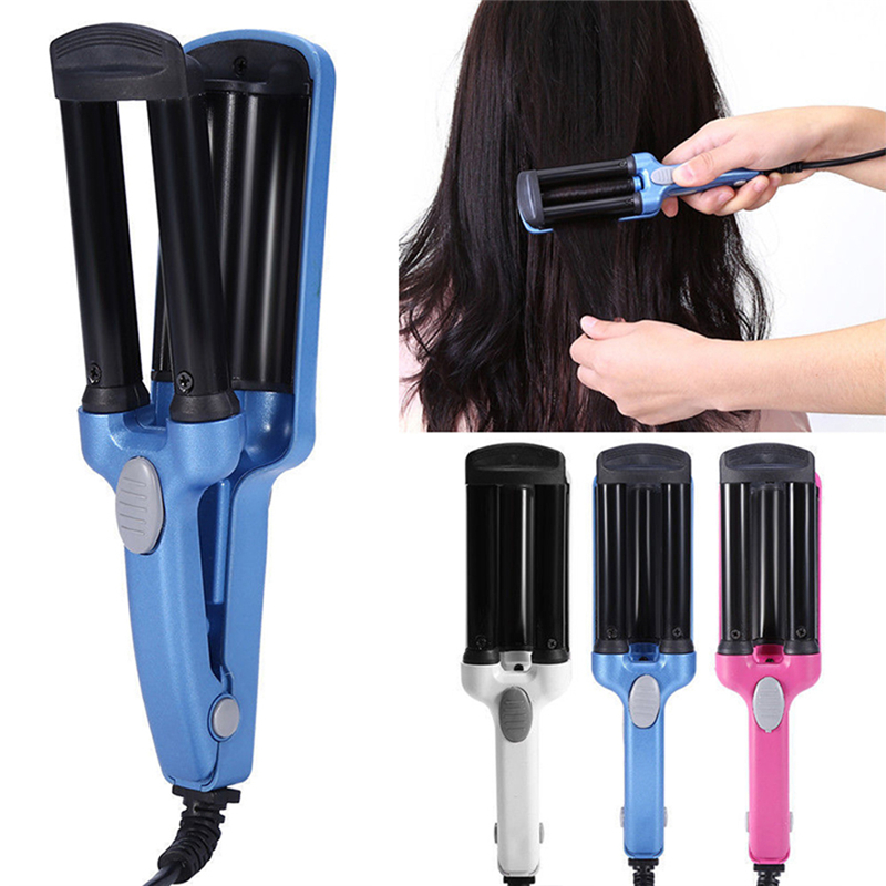 3 Barrels Ceramic Hair Curler Crimper Curling Iron Tong Waving Wand Roller Salon Mini Hair Straightener Corrugated Curling Iron