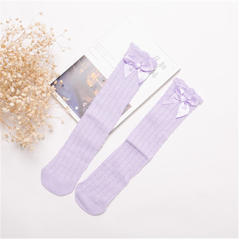 Baby Mädchen Socken Kleinkind Baby Baumwolle Gittergewebe Atmungsaktive Socken Für Neugeborene Kleinkind knie hohe Baby Mädchen Socken: Violett