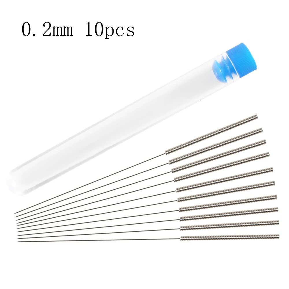 Kit de limpeza de bico de impressora 3d, 0.2/0.3/0.4/0.5/0.6/0.8/1.0mm, agulhas de limpeza de bico de aço inoxidável, limpador de bico de impressora 3d: Vermelho