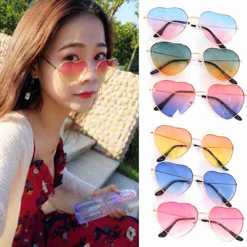 Gafas de sol Retro de Metal con forma de corazón para mujer, bonitas gafas de sol sexis con forma de amor, gafas de Vintage, accesorios de a la Gradien