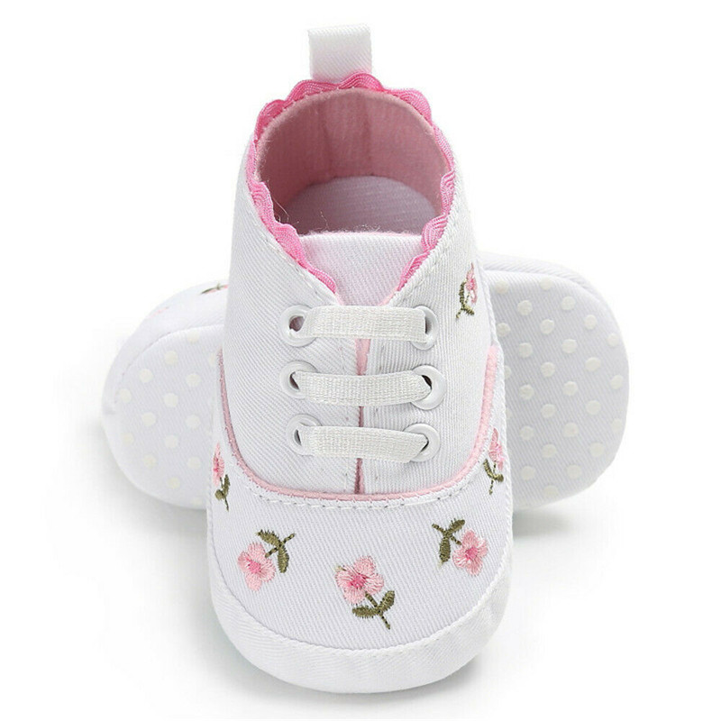 0-18M Baby Shoes Baby Girl Embroidery Flower Soft Sole Crib Shoes Toddler Summer Princess First Walkers Kid Causal Shoes