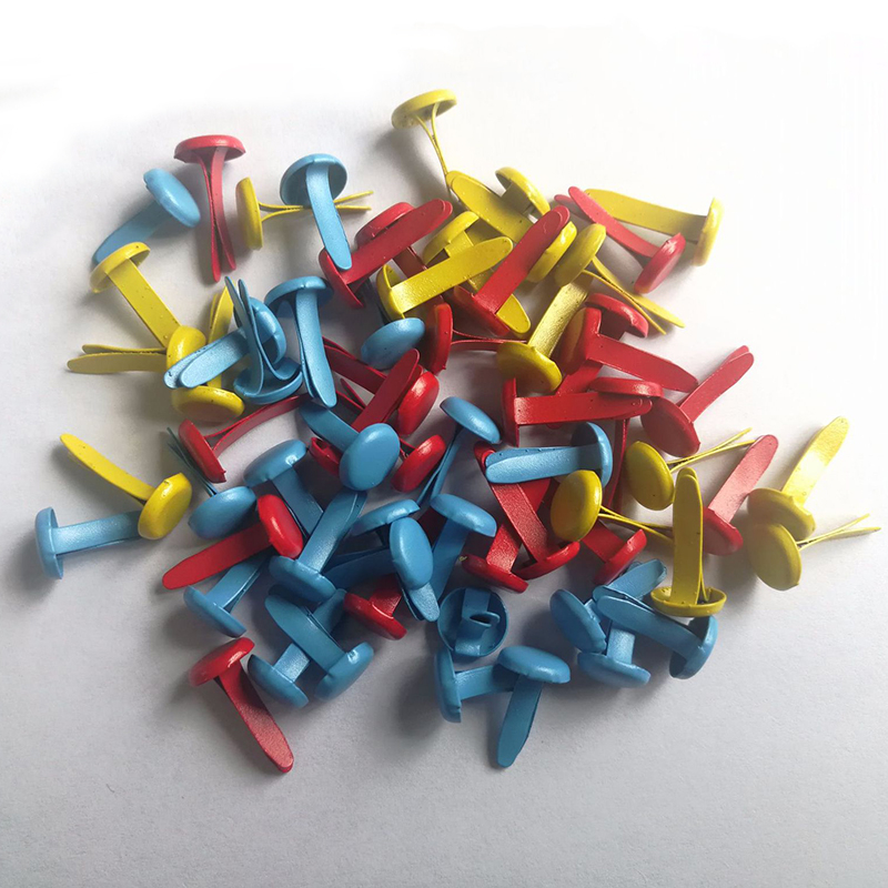 Brads métalliques de couleurs mélangées 8x17mm, 100 pièces, pour Scrapbooking, embellissement, fixation, Rivets en émail, fabrication de cartes