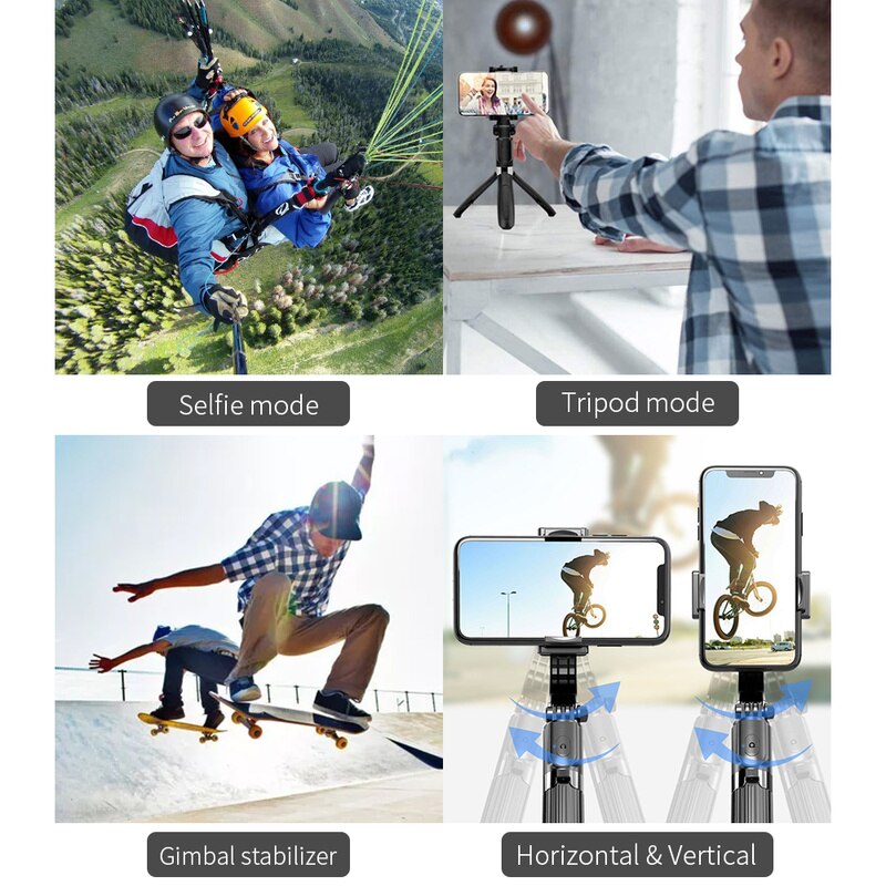 OUTMIX Gimbal Stabilisator für Telefon Automatische Balance Selfie Stick Stativ mit Bluetooth Fernbedienung für Smartphone Gopro Kamera