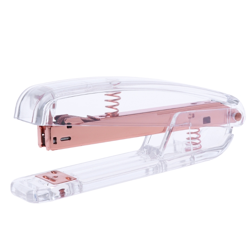 Rose Gold Stapler Acrylic Metal 24/6 26/6 Practical Manual Staplers Tool