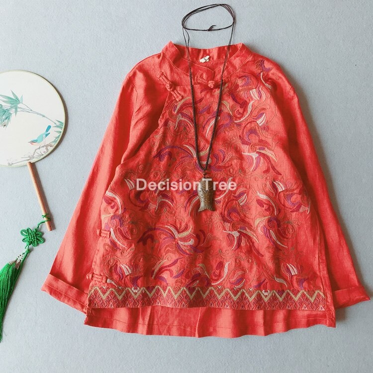 Katoen Linnen Vintage Cheongsam Blouse Vetement Traditionele Chinese Thee Kleding Vrouwen Qipao Chinese Shirt Qipao Blouse: color1