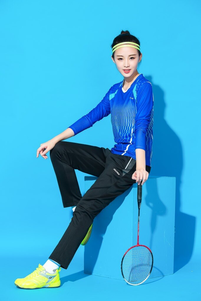 Women Sport Set Badminton Shirt + Pant Tennis Suit Two Pieces Set Training Clothes