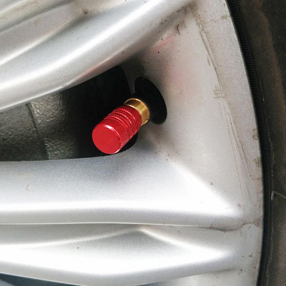 60% in ！！ 4Pcs Aluminum Alloy Car Wheel Tyre Tire Air Pressure Valve Stem Cap Dust Cover