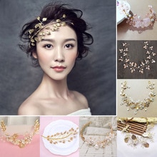 Wedding Headdress Bride Headpiece Crown Headwear Pearl Head Band Handmade Romantic Flower Hair Jewelry Accessories