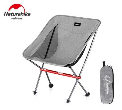 Naturehike bærbar sammenfoldelig fiskestol campingstol sæde aluminium fiskestol til udendørs picnic bbq strandstol: Grå