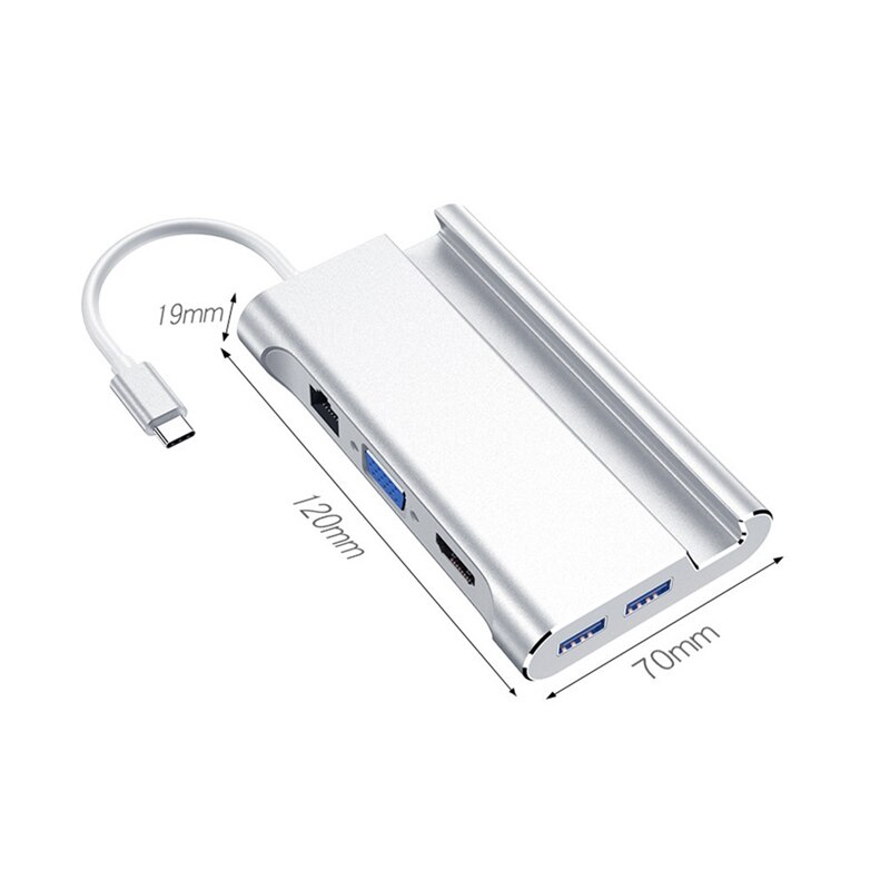 7 em 1 tipo c docking station hdmi usb 3.0 hdmi vga rj45 pd adaptador hub usb para portátil pro hub doca