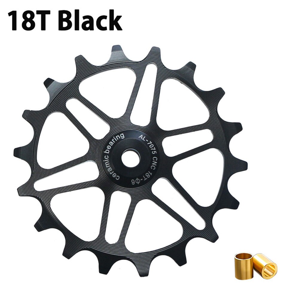 12T 14T 16T 18T MTB Fahrrad Keramik Lagerbier Jockey Rad Engen Breite Zähne Fahrrad Schaltwerk Rolle Rolle Für Shimano Sram: 18T Schwarz