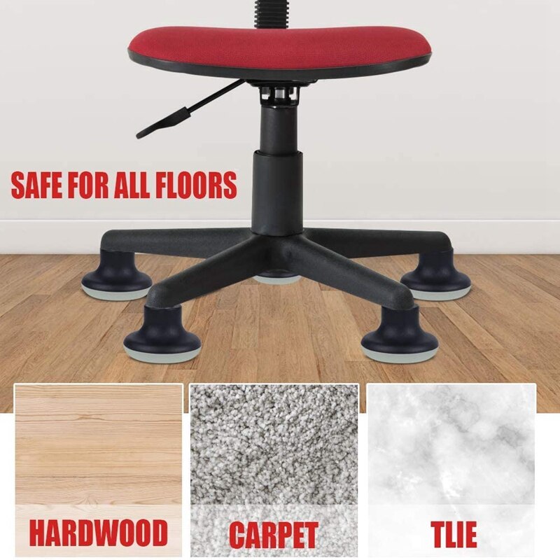 SV-5Pcs Bell Glijdt Vervanging Bureaustoel Wielen Stopper Bureaustoel Zwenkwiel Wielen, 2 Inch Kruk Bel Glijdt