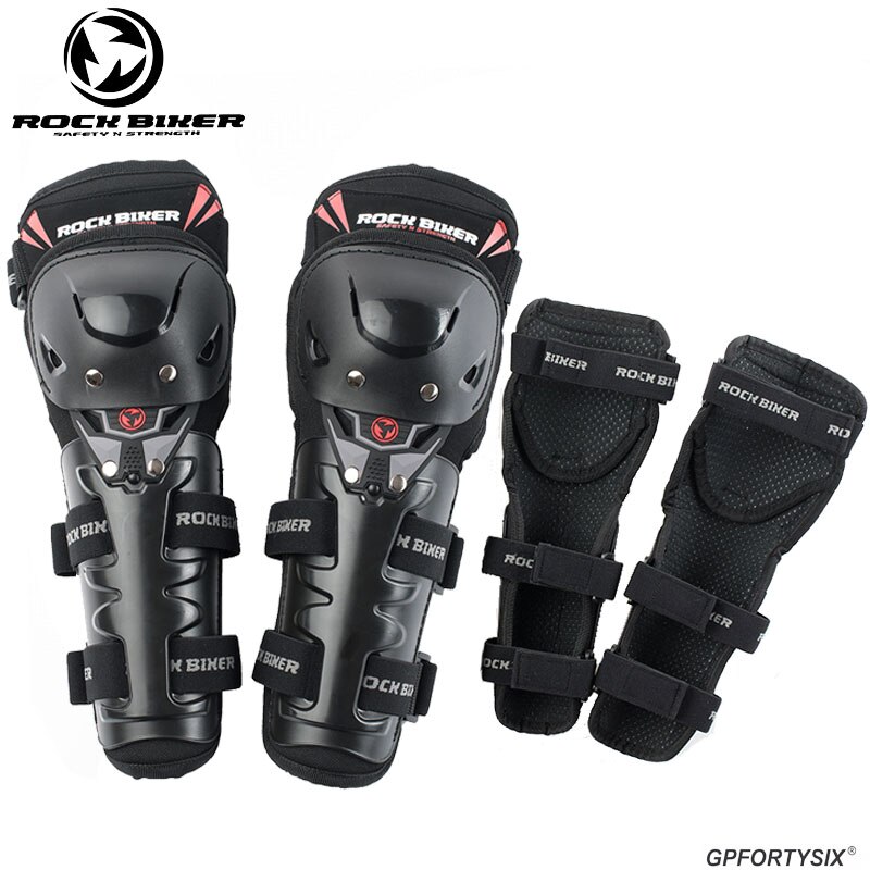Scoyco 4er-Set Motorrad Knie- & Ellbogenschützer – Verstellbar, Rutschfest, CE Level-1, Für Motocross & Racing, Schwarz