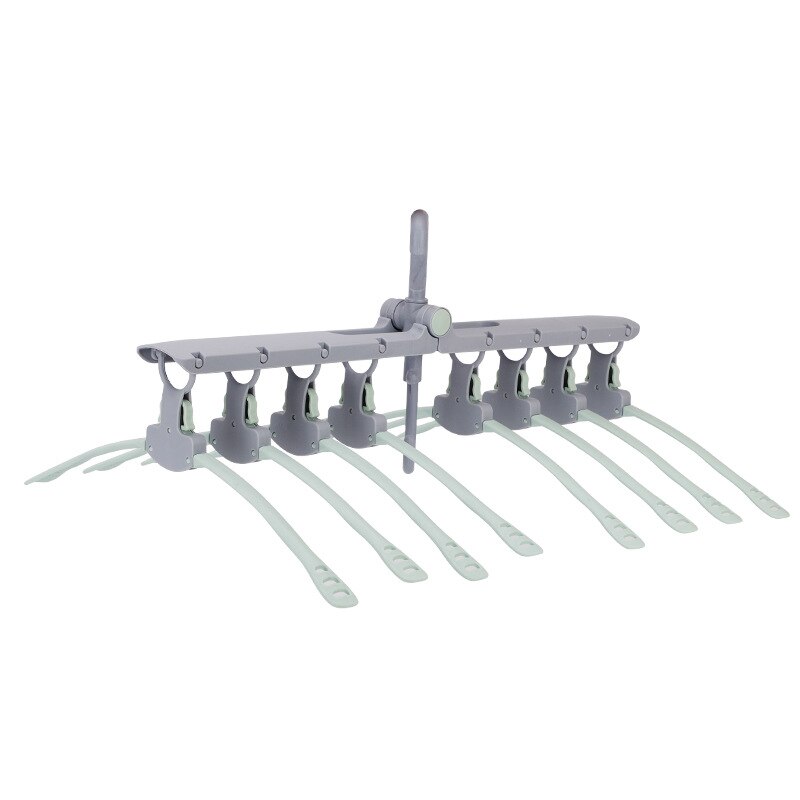 Multi-Function PP Environmental Protection Hanger Storage Folding Hangers Balcony Hangers Douyin Clothes Support Storage Tool: Grayish green