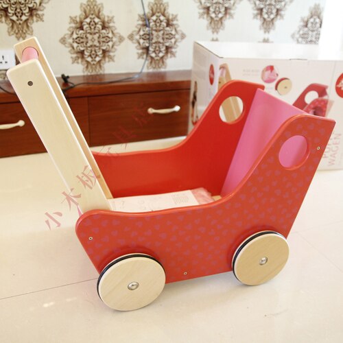 Sigikid – trotteur en bois pour bébé, simulation, poussette d'allaitement, poussée à la main, jouet pour enfants: Rouge