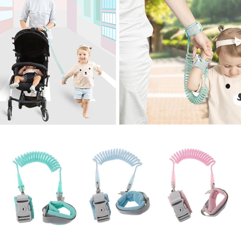 Anti Lost Wrist Link Add Key Lock Toddler Leash Baby Walker Safety Belt Wristband Walking Strap Rope Adjustable Harness 2M