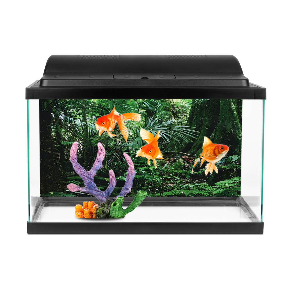 Pvc dubbelsidig akvarium bakgrund affisch dekoration akvarium vägg lanscaping regnskog terrarium fisk tank dekorationer