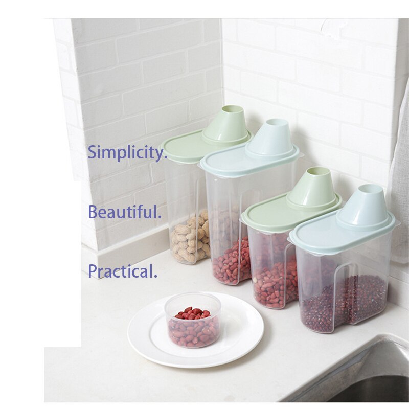 PP food storage box plastic transparent container set with lid kitchen storage bottle jar multigrain jar 1.9L-2.5L: S2-L2