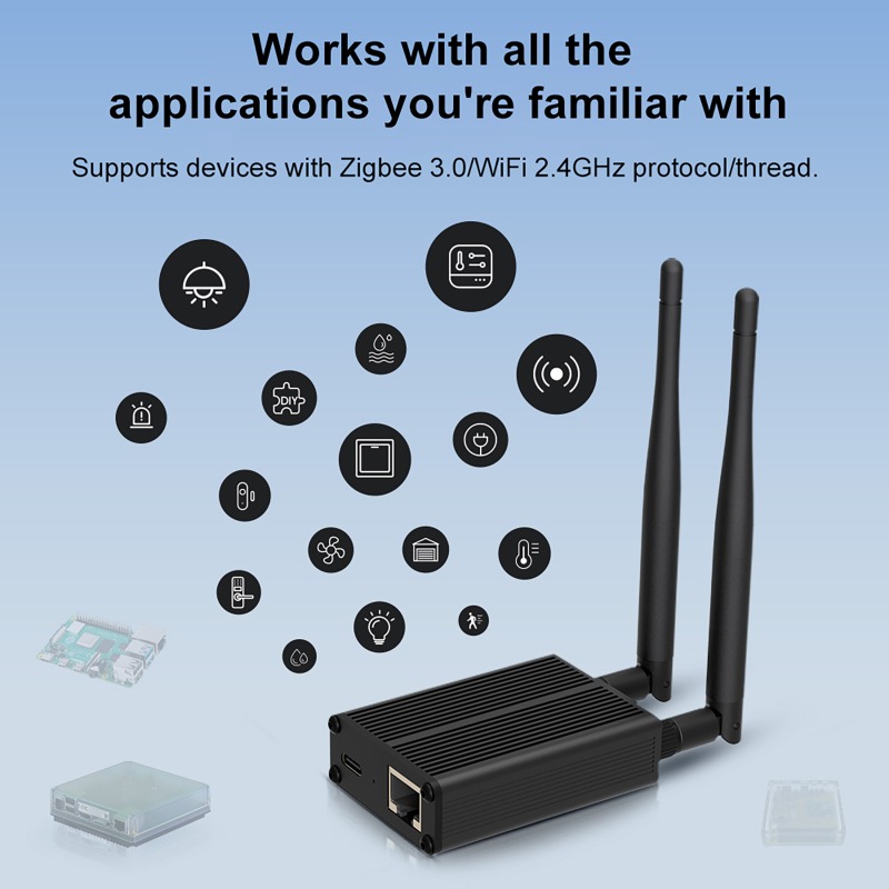 Gateway Universal Bridge Ethernet, USB und WiFi Gateway Coordinator, funktioniert mit Zigbee2 MQTT, Home Assistant, Z H A Open HAB