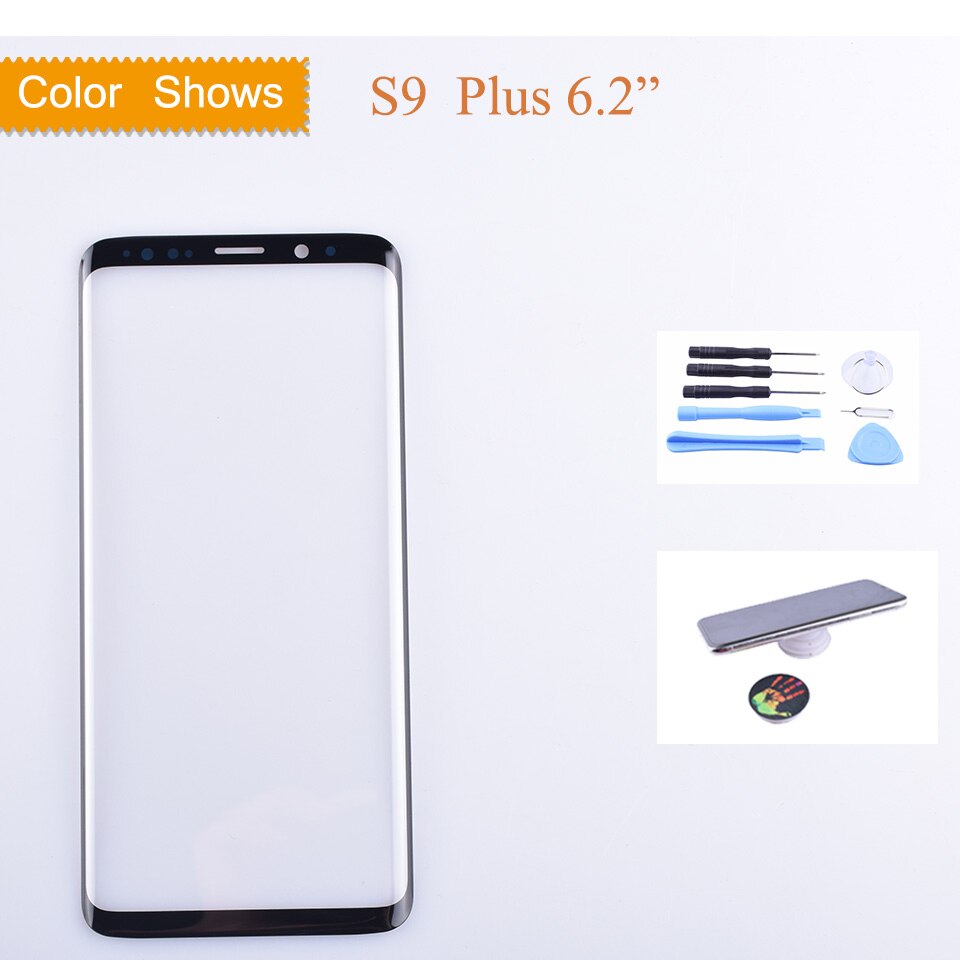 For samsung galaxy  s9 g960 g960f sm -g960f s9 plus  g965f sm -g965f berøringsskjerm front glasspanel ytre glass linse ingen lcd  s9 plus: S9 pluss med gave