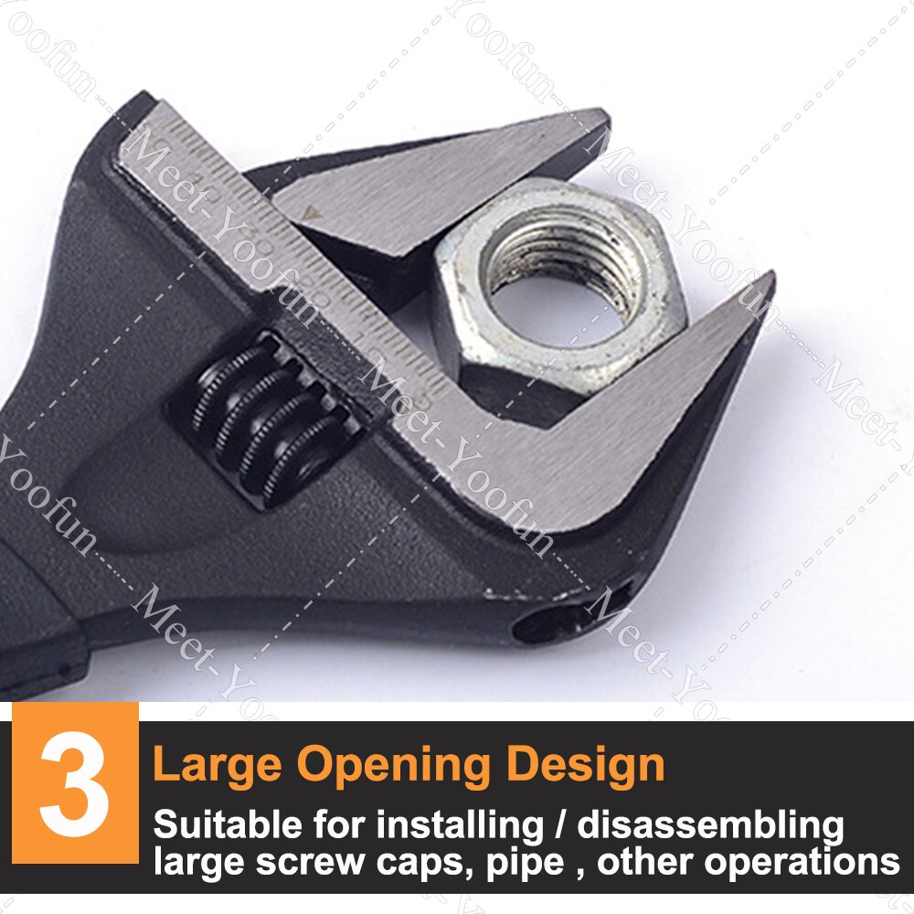6/8/10/12 inch Adjustable Spanner Multi-function Ratchet Wrench Universal Key Large open end wrench Hand Tools Repair Tools