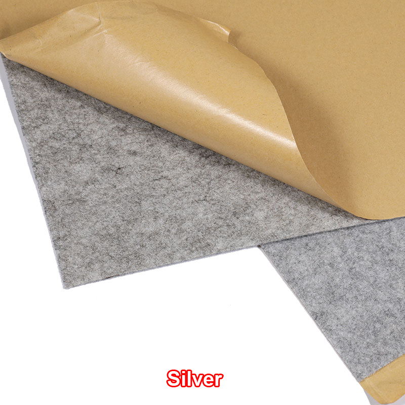 1x0.5m Speaker Cloth Self-Adhesive Felt Subwoofer Box Tape Strip Patch Sound Absorption Anti-seismic Beige/Silver/Gray/Black: Silver