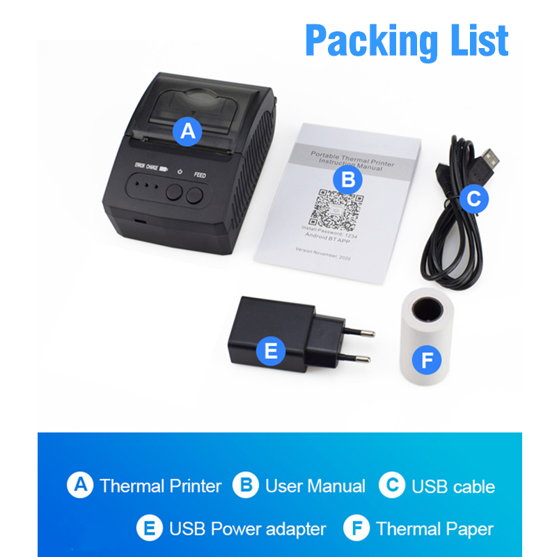 Mini Thermal Printers Portable Receipt Printer Thermal BT 58mm Mobile Phone Android POS PC Pocket Bill Makers Impresora